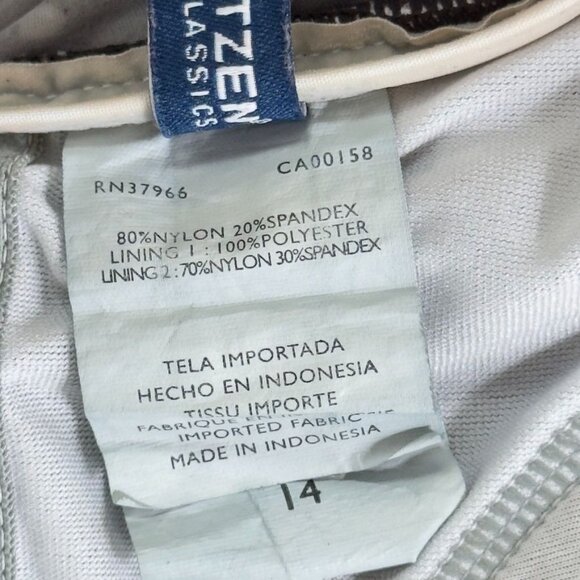 JANTZEN CLASSIC Women's Swimsuit 1-Piece Nylon Brown Floral Breathable Size 14 - Picture 7 of 9